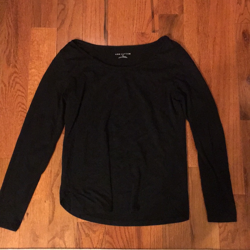 Ann Taylor Black Long Sleeve Shirt Medium